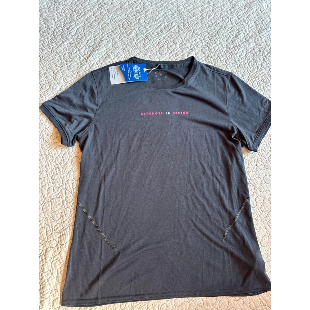 Brooks Short Sleeve 3.0 Running Shirt Gray Strength In Stride Womens Medium